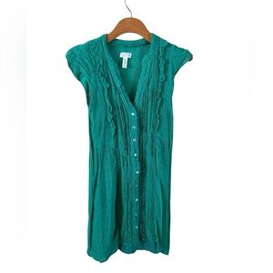 Anthropologie Meadow Rue Button-Down
Emerald Green Button Down Midi Dress